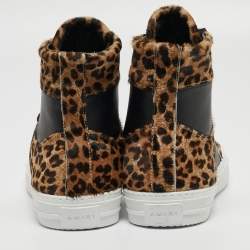 Amiri Calf Hair and Leather Sunset High Top Sneakers Size 41
