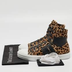 Amiri Calf Hair and Leather Sunset High Top Sneakers Size 41