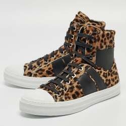 Amiri Calf Hair and Leather Sunset High Top Sneakers Size 41