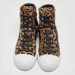 Amiri Calf Hair and Leather Sunset High Top Sneakers Size 41