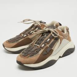Amiri Beige/Grey Suede Runner Trainers Sneakers Size 46