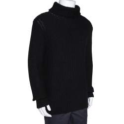 Ann Demeulemeester Black Alpaca Wool Knit Pepito Roll Neck Jumper M