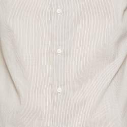 Armani Collezioni Beige Pinstripe Cotton Buttoned Up Shirt S