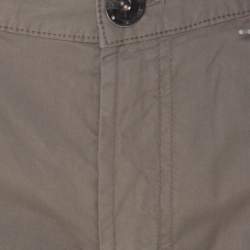 Pre Owned Armani Collezioni Taupe-Beige Cotton Tight Fit Straight Trousers L