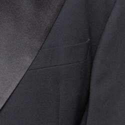 مملوكة مسبقًا Armani Collezioni Black Wool Button Front Tailored Blazer 3XL