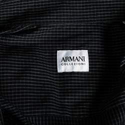 مملوكة مسبقًا Armani Collezioni Black Checkered Cotton Long Sleeve Shirt L