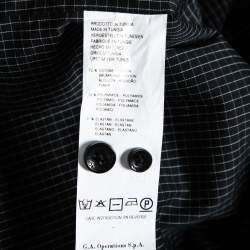 مملوكة مسبقًا Armani Collezioni Black Checkered Cotton Long Sleeve Shirt L