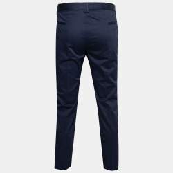 مملوكة مسبقًا بنطلون أرماني كالزوني قطن أزرق كحلي قصة إعتيادية مقاس خصر 37 إكس إكس لارج