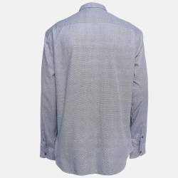 Pre Owned Armani Collezioni Blue Cotton Long Sleeve Button Front Shirt XL