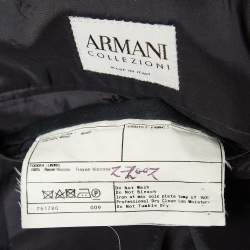 Armani Collezioni Navy Blue Stripe Patterned Wool Tailored Blazer XL
