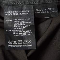Armani Collezioni Grey Checkered Synthetic Long Overcoat XXXL 