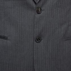 Armani Collezioni Grey Pinstripe Single Breasted Blazer M