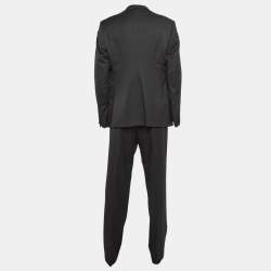 Armani Collezioni Black Wool Tailored Suit 4XL