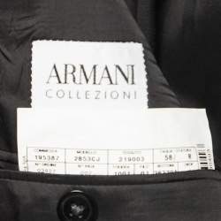 Armani Collezioni Black Wool Tailored Suit 4XL