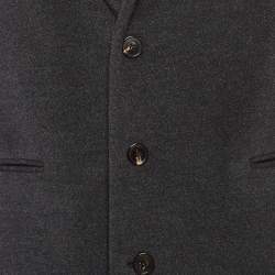 Armani Collezioni Grey Felt Wool Mid-Length Coat M