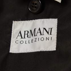 Armani Collezioni Grey Felt Wool Mid-Length Coat M