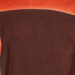 Armani Collezioni Orange Intrasia Knit Full Sleeve Sweater S