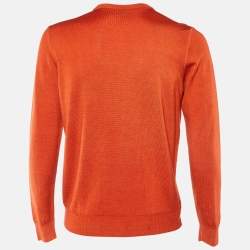 Armani Collezioni Orange Intrasia Knit Full Sleeve Sweater S