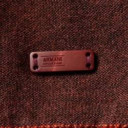 Armani Collezioni Orange Intrasia Knit Full Sleeve Sweater S