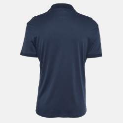 Pre Owned Armani Collezioni Navy Blue Cotton Polo T-Shirt XL