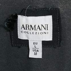 Pre Owned Armani Collezioni Grey Logo Embroidered Cotton Pique Polo T-Shirt L