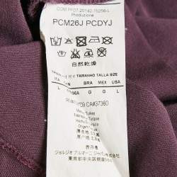 Pre Owned Armani Collezioni Purple Logo Embroidery Cotton Pique Polo T-Shirt L