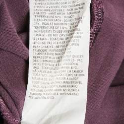 Pre Owned Armani Collezioni Purple Logo Embroidery Cotton Pique Polo T-Shirt L