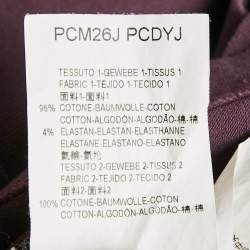Pre Owned Armani Collezioni Purple Logo Embroidery Cotton Pique Polo T-Shirt L