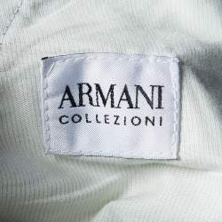 Pre Owned Armani Collezioni Grey Virgin Wool Straight Leg Trousers M