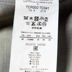 Pre Owned Armani Collezioni Grey Virgin Wool Straight Leg Trousers M