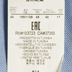 Pre Owned Armani Collezioni Blue Pinstripe Cotton Modern Fit Shirt XXL