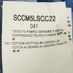 Pre Owned Armani Collezioni Blue Pinstripe Cotton Modern Fit Shirt XXL