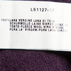 Pre Owned Armani Collezioni Purple Wool Knit Zip Up Sweater XXL