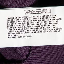 Pre Owned Armani Collezioni Purple Wool Knit Zip Up Sweater XXL