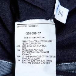 Armani Collezioni Navy Blue Silk Knit Button Front Cardigan XL
