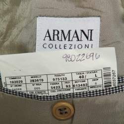 Armani Collezioni Grey Cotton Blend Regular Fit Blazer L