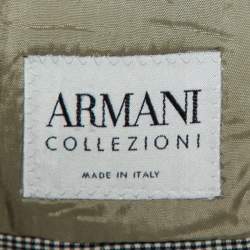 Armani Collezioni Grey Cotton Blend Regular Fit Blazer L