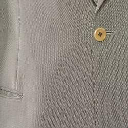 Armani Collezioni Grey Cotton Blend Regular Fit Blazer L