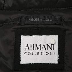 Pre Owned Armani Collezioni Black Synthetic Hooded Sleeveless Down Jacket L