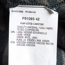 Armani Collezioni Grey Diagonal Striped Wool V-Neck Jumper L