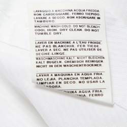 Armani Collezioni White Diagonal Striped Cotton Button Down Shirt M