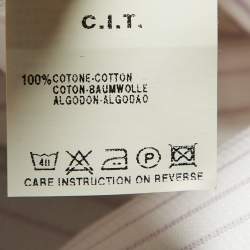 Armani Collezioni White Striped Cotton Long Sleeve Shirt M