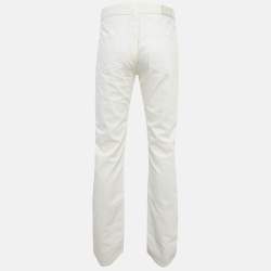 Pre Owned Armani Collezioni White Denim Slim Fit Jeans L Waist 35"