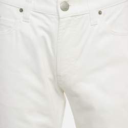 Pre Owned Armani Collezioni White Denim Slim Fit Jeans L Waist 35"