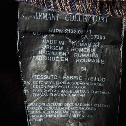 Armani Collezioni Brown Stretch Cotton J15 Slim Fit Pants L
