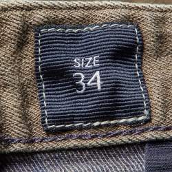 Armani Collezioni Brown Stretch Cotton J15 Slim Fit Pants L