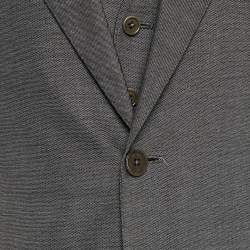 Armani Collezioni Grey Wool Blend Tailored 3pc Pants Suit M