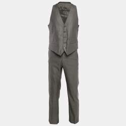 Armani Collezioni Grey Wool Blend Tailored 3pc Pants Suit M