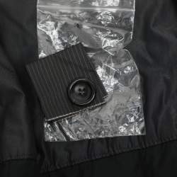 Armani Collezioni Dark Grey Stiped Nylon Zip-Up Jacket XXL