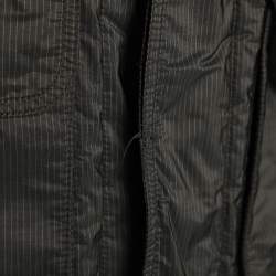 Armani Collezioni Dark Grey Stiped Nylon Zip-Up Jacket XXL
